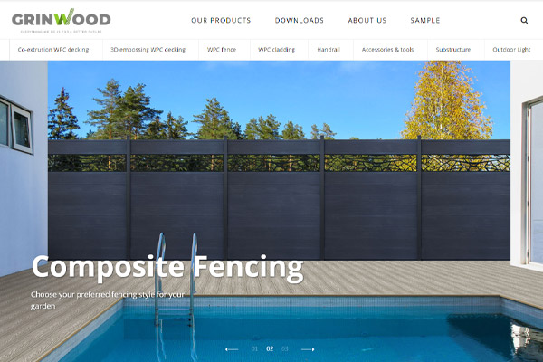格林特木塑，Grinwood WPC Material Co.,Ltd.，外貿(mào)公司網(wǎng)站設(shè)計(jì)